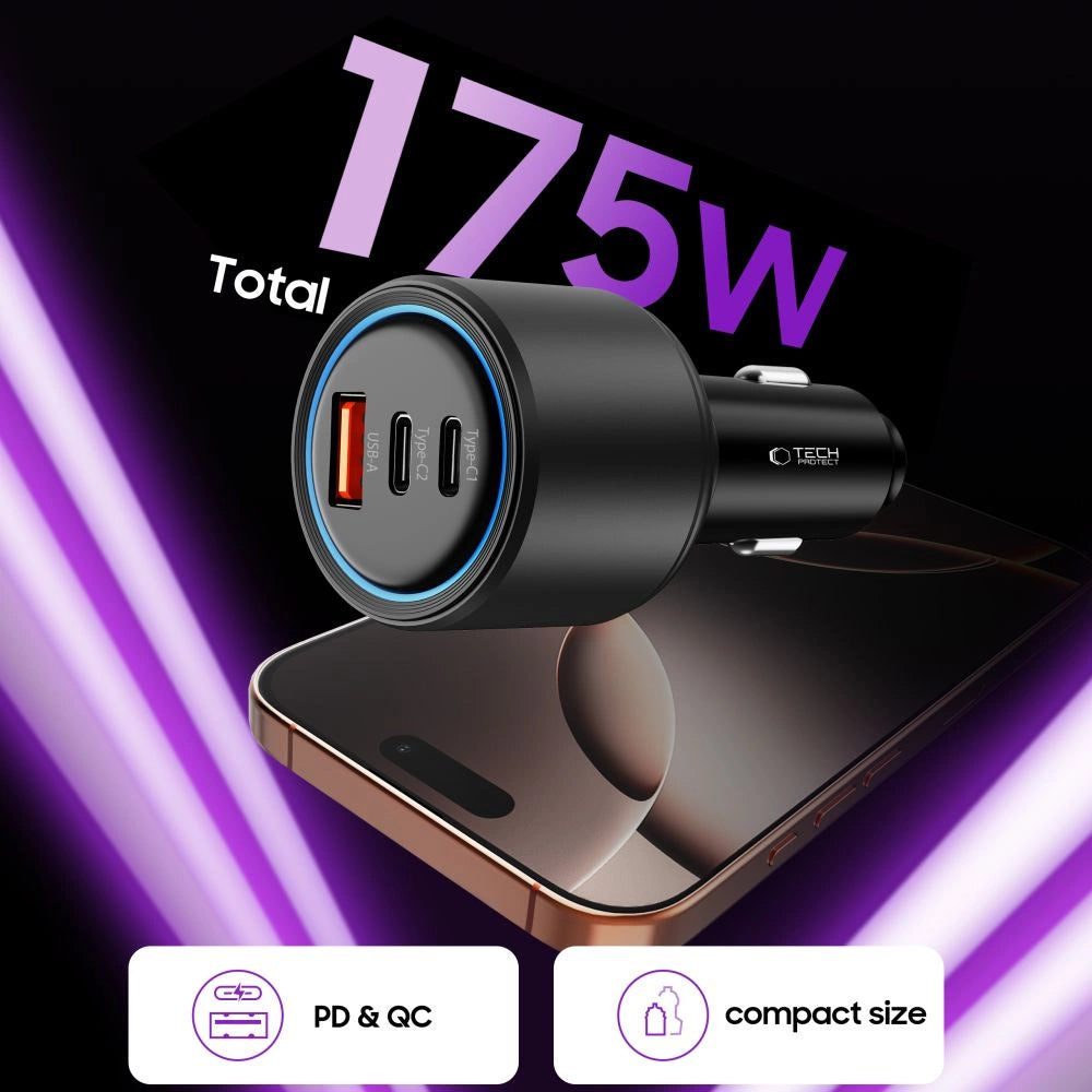 CC04 3-port PD175W car charger - black_3