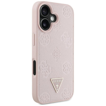 Guess Grained Hot Stamp Peony Triangle Logo MagSafe iPhone 16 Case - Pink_3