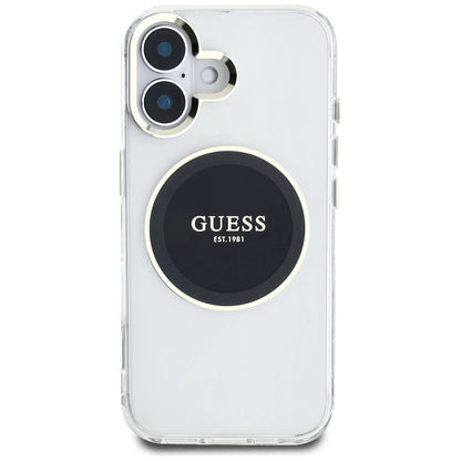 Guess IML Metal Colored Circle Classic Logo MagSafe case for iPhone 16 - black_2