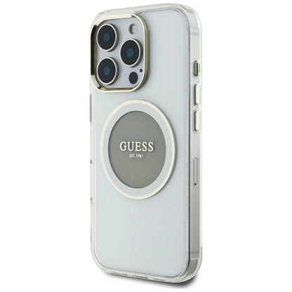 Guess IML Metal Colored Circle Classic Logo MagSafe case for iPhone 16 Pro Max - gray_1