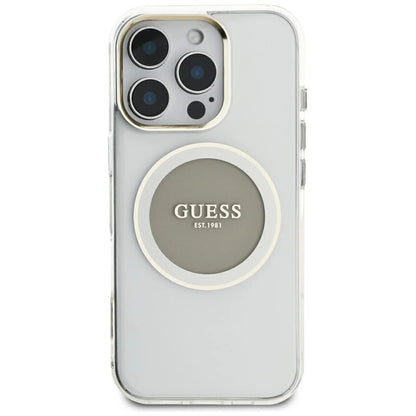 Guess IML Metal Colored Circle Classic Logo MagSafe case for iPhone 16 Pro Max - gray_2