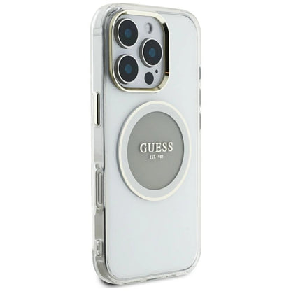 Guess IML Metal Colored Circle Classic Logo MagSafe case for iPhone 16 Pro Max - gray_3