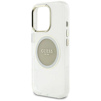 Guess IML Metal Colored Circle Classic Logo MagSafe case for iPhone 16 Pro Max - gray_5