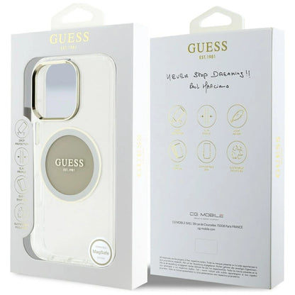 Guess IML Metal Colored Circle Classic Logo MagSafe case for iPhone 16 Pro Max - gray_7