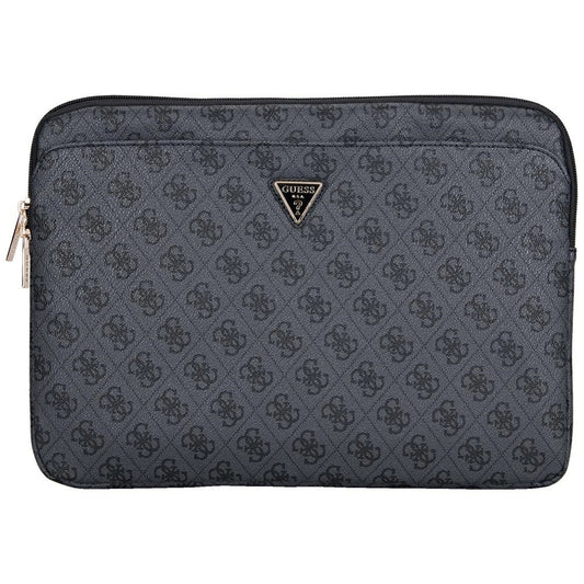 Guess Sleeve 4G Zipper Pocket Triangle Logo 14&quot; Laptop Bag - Black_0