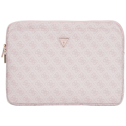 Guess Sleeve 4G Zipper Pocket Triangle Logo 14&quot; Laptop Bag - Pink_0