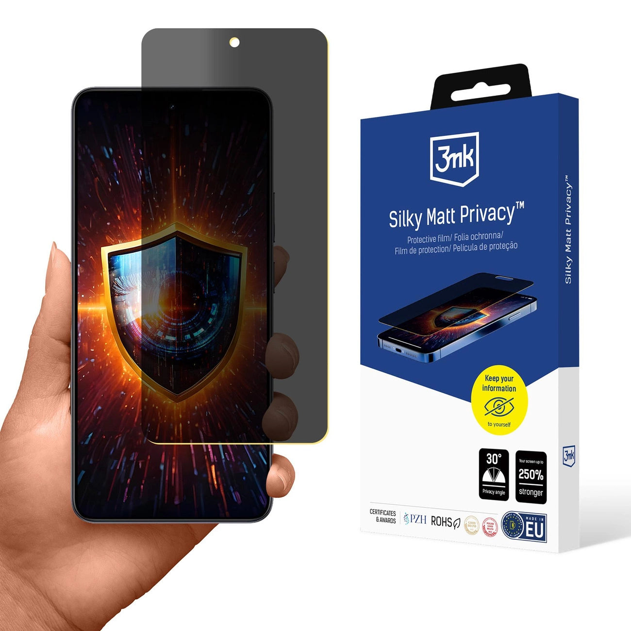 3mk Silky Matt Privacy Privacy Screen Protector for Realme 14 5G / 14T 5G_0