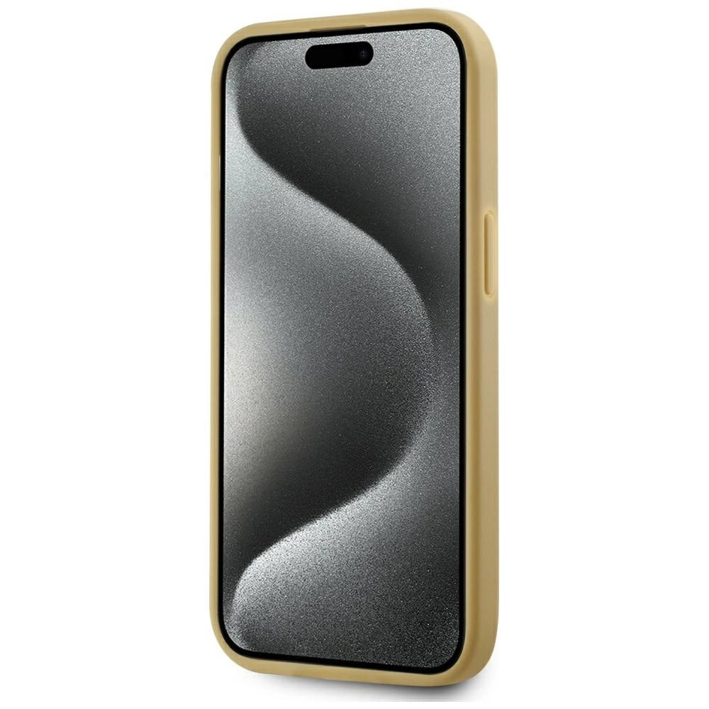 Karl Lagerfeld Wrinkled Metal Signature iPhone 15 Case - Gold_4