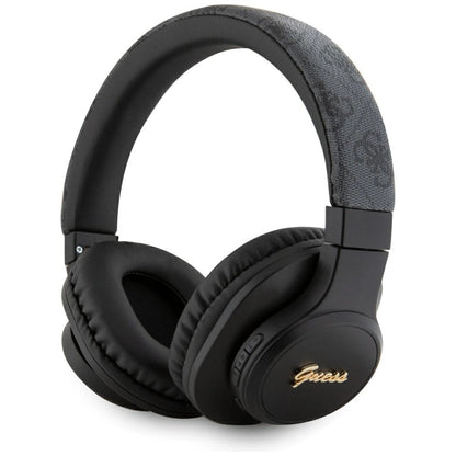 Guess Leather Tone On Tone Script Bluetooth 4G Over-Ear Headphones - Black_0