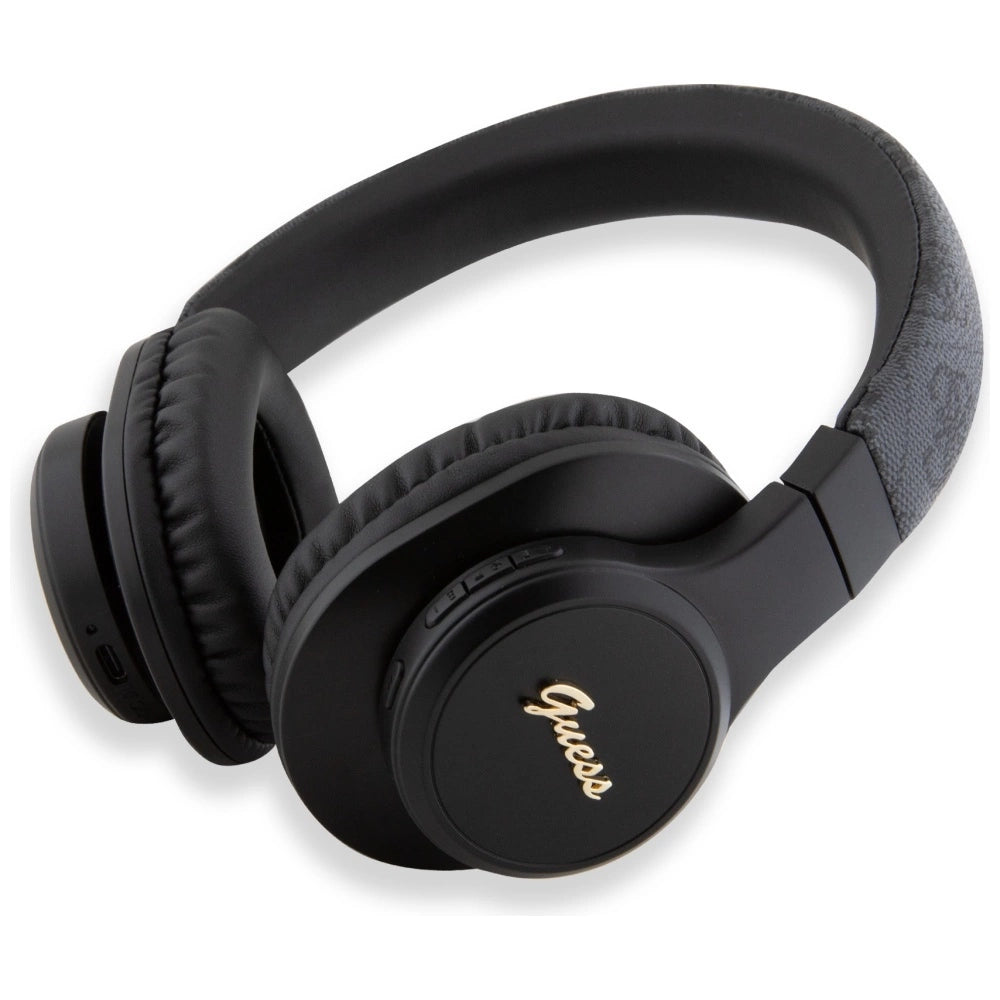 Guess Leather Tone On Tone Script Bluetooth 4G Over-Ear Headphones - Black_1