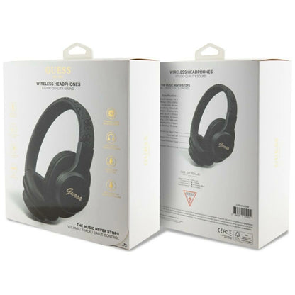Guess Leather Tone On Tone Script Bluetooth 4G Over-Ear Headphones - Black_3