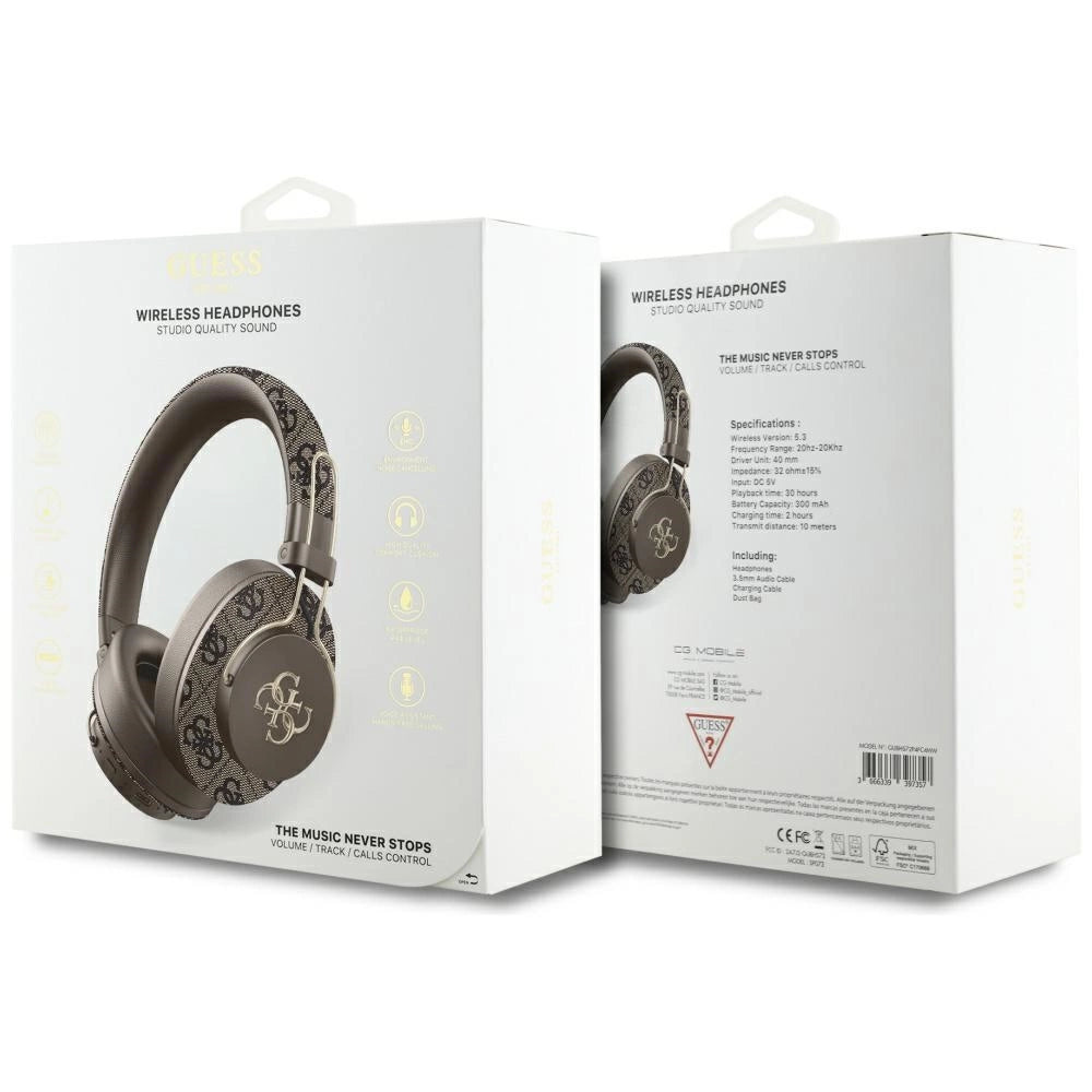 Guess ENC Metal 4G Bluetooth Over-Ear Headphones - Brown_4