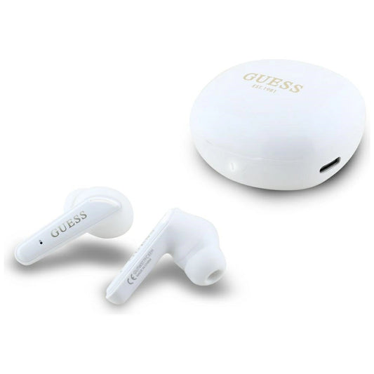 Guess Flat Classic Logo Electroplated TWS Headphones - White_0