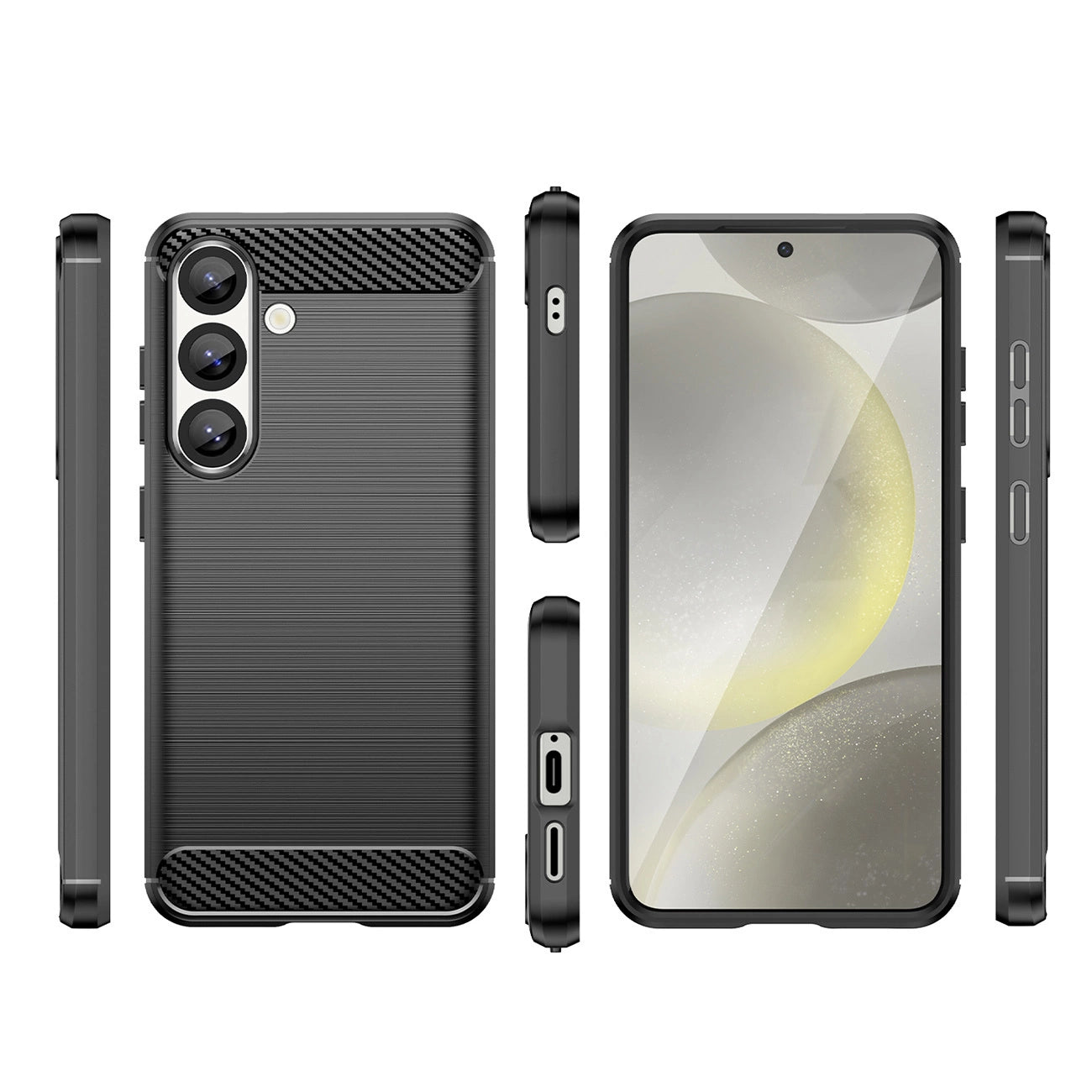 Carbon Case Flexible Silicone for Samsung Galaxy XCover 7 Pro - Black_2