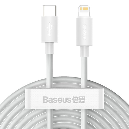 Baseus Simple Wisdom Data Cable Kit USB-C to Lightning PD 20W (2PCS/Set) 1.5m White_1