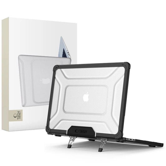 Tech-Protect SmartShell Pro case for MacBook Air 13" 2023-2025 M2 / M3 / M4 - transparent and black_0