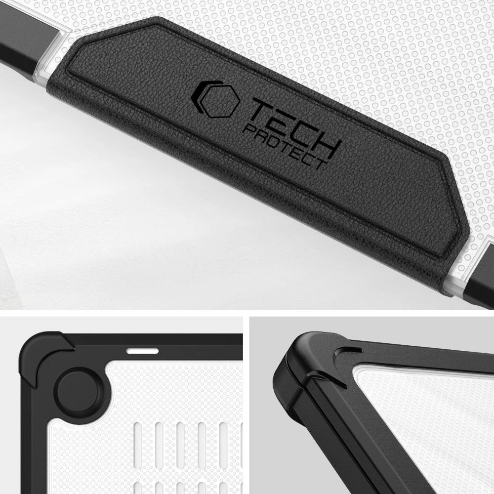 Tech-Protect SmartShell Pro case for MacBook Air 13" 2023-2025 M2 / M3 / M4 - transparent and black_5