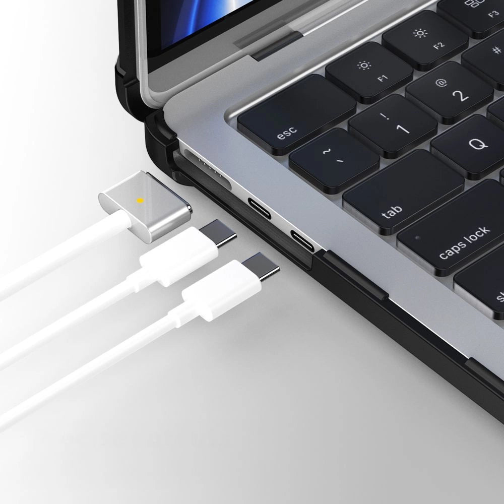 Tech-Protect SmartShell Pro case for MacBook Air 13" 2023-2025 M2 / M3 / M4 - transparent and black_6