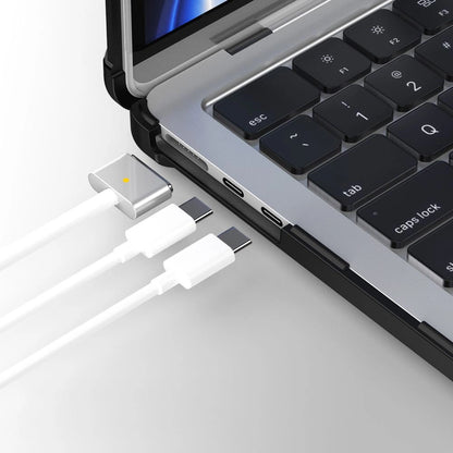 Tech-Protect SmartShell Pro case for MacBook Air 13" 2023-2025 M2 / M3 / M4 - transparent and black_6