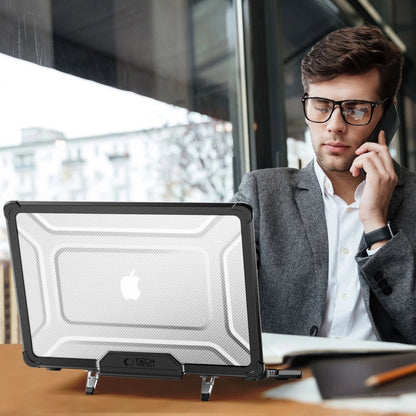 Tech-Protect SmartShell Pro case for MacBook Air 13" 2023-2025 M2 / M3 / M4 - transparent and black_7