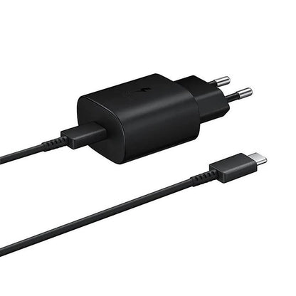 Samsung 25W EP-TA800EBE USB-C Wall Charger with Samsung EP-DA705BBE USB-C / USB-C Cable Replacement Pack - Black_0