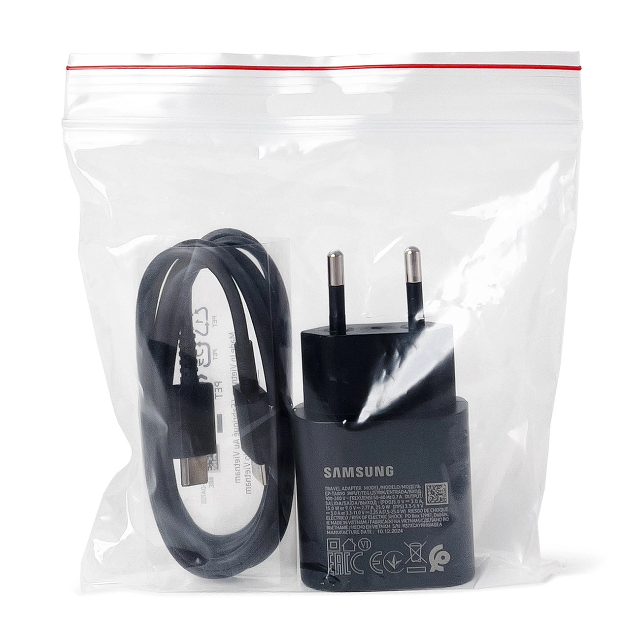 Samsung 25W EP-TA800EBE USB-C Wall Charger with Samsung EP-DA705BBE USB-C / USB-C Cable Replacement Pack - Black_1