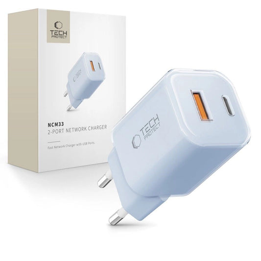 Tech-Protect NCM33W 2-port PD33W/QC3.0 wall charger - blue_0