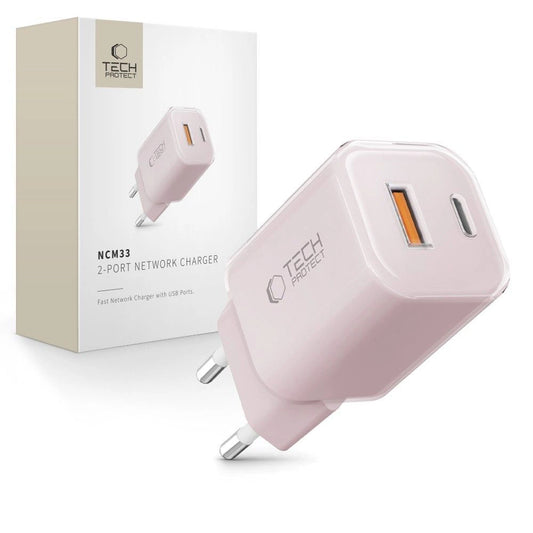 Tech-Protect NCM33W 2-port PD33W/QC3.0 wall charger - pink_0