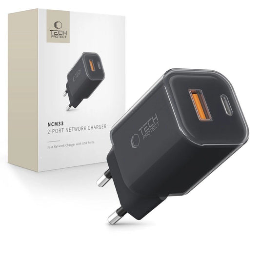 Tech-Protect NCM33W 2-port PD33W/QC3.0 wall charger - black_0