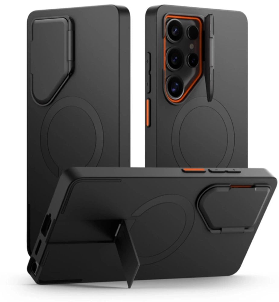 Tech-Protect Kevlar Aura MagSafe Case for Samsung Galaxy S25 Ultra - Black/Orange_0