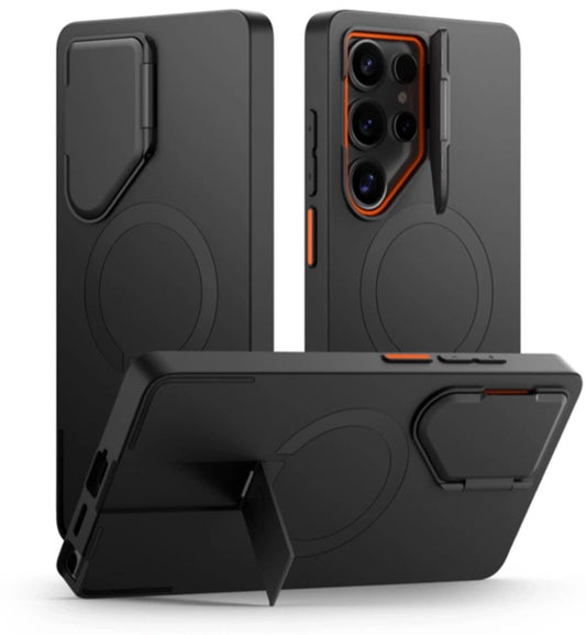 Tech-Protect Kevlar Aura MagSafe Case for Samsung Galaxy S25 Ultra - Black/Orange_0