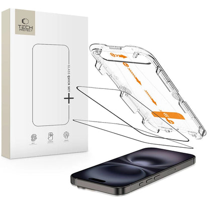 Tech-Protect Quick Set+ Tempered Glass 2-pack for iPhone 15 / 16_0