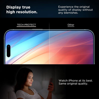 Tech-Protect Quick Set+ Tempered Glass 2-pack for iPhone 13 / 13 PRO / 14 / 16e_3