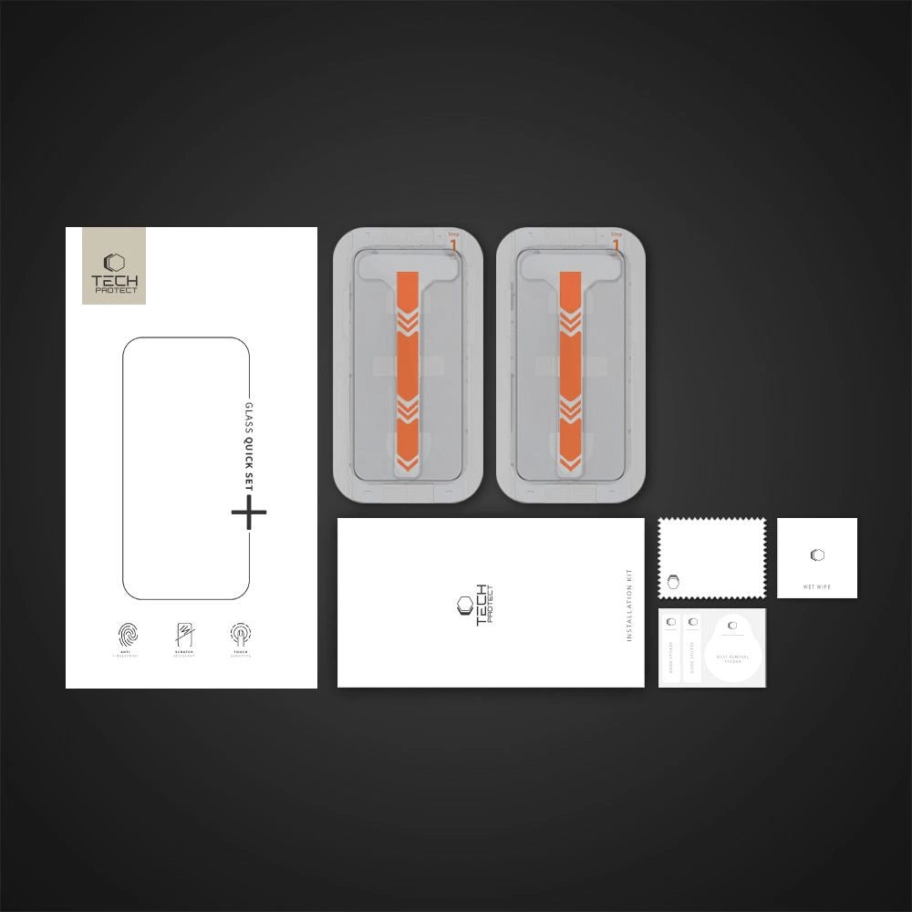 Tech-Protect Quick Set+ Tempered Glass 2-pack for iPhone 13 / 13 PRO / 14 / 16e_5
