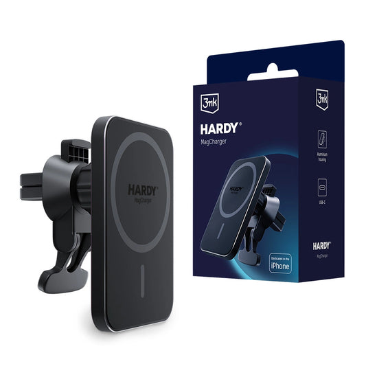 3mk Hardy MagCharger iPhone Car Holder with MagSafe - Black_0