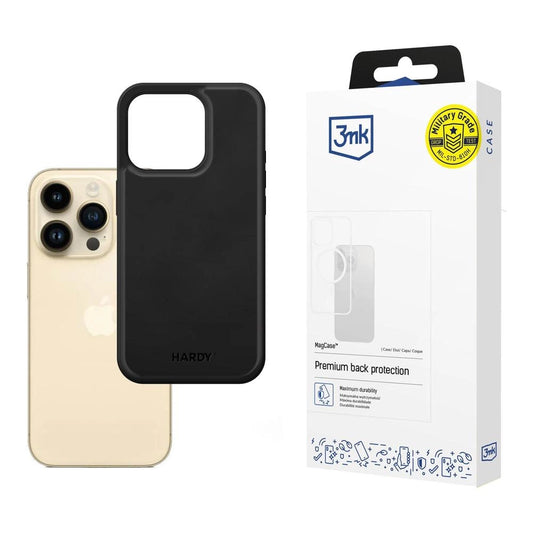 3mk Hardy Apple Silky Leather MagCase for Apple iPhone 14 Pro - Black_0