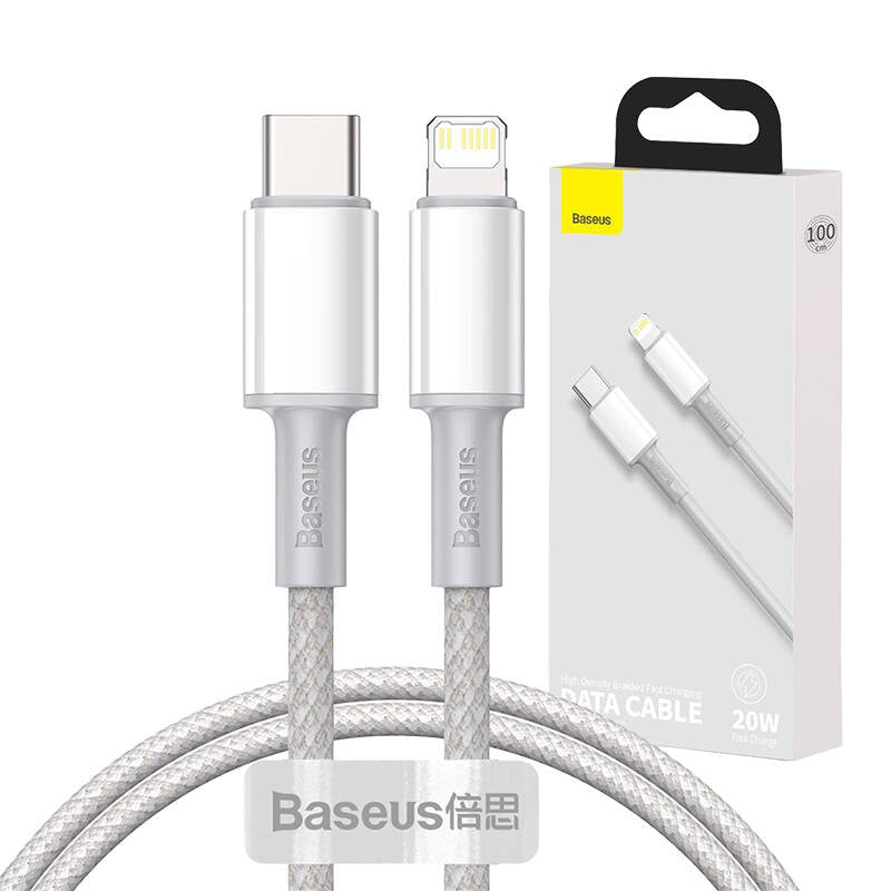 Baseus High Density Braided Cable Type-C to Lightning, PD,  20W, 1m (white)_17