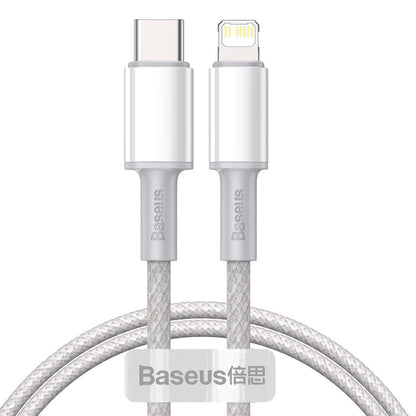 Baseus High Density Braided Cable Type-C to Lightning, PD,  20W, 1m (white)_1
