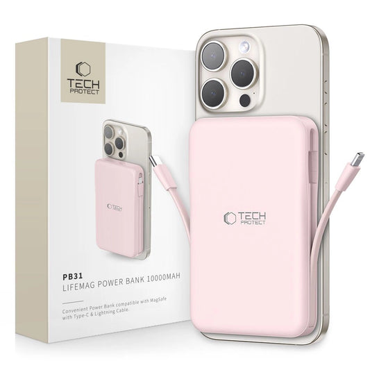 Powerbank Tech-Protect PB31 LifeMag MagSafe 10000 mAh - pink_0