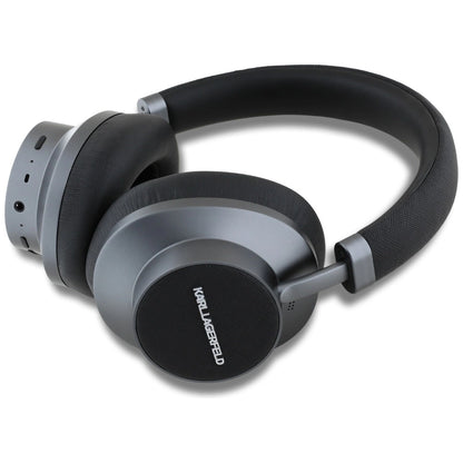 Karl Lagerfeld Saffiano Elongated Bluetooth ANC On-Ear Headphones - Black_1