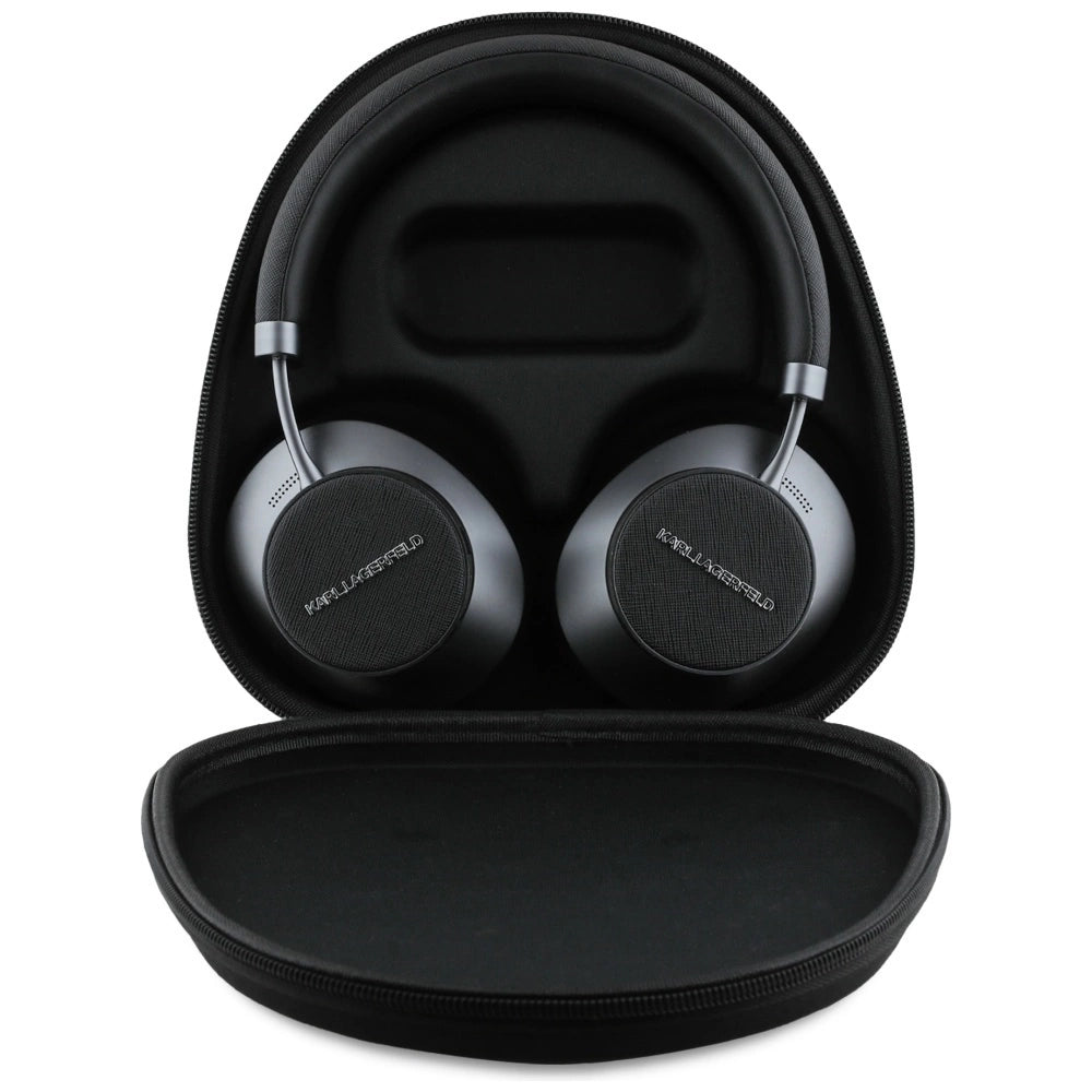 Karl Lagerfeld Saffiano Elongated Bluetooth ANC On-Ear Headphones - Black_3