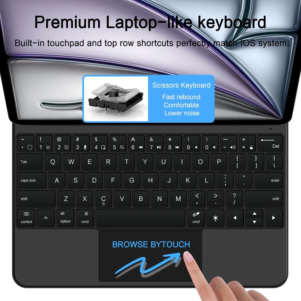 Tech-Protect Smartcase Magnetic with Keyboard for iPad Pro 12.9” 2020 / 2021 / 2022 / iPad Air 13” 2024 / 2025 - Black_6