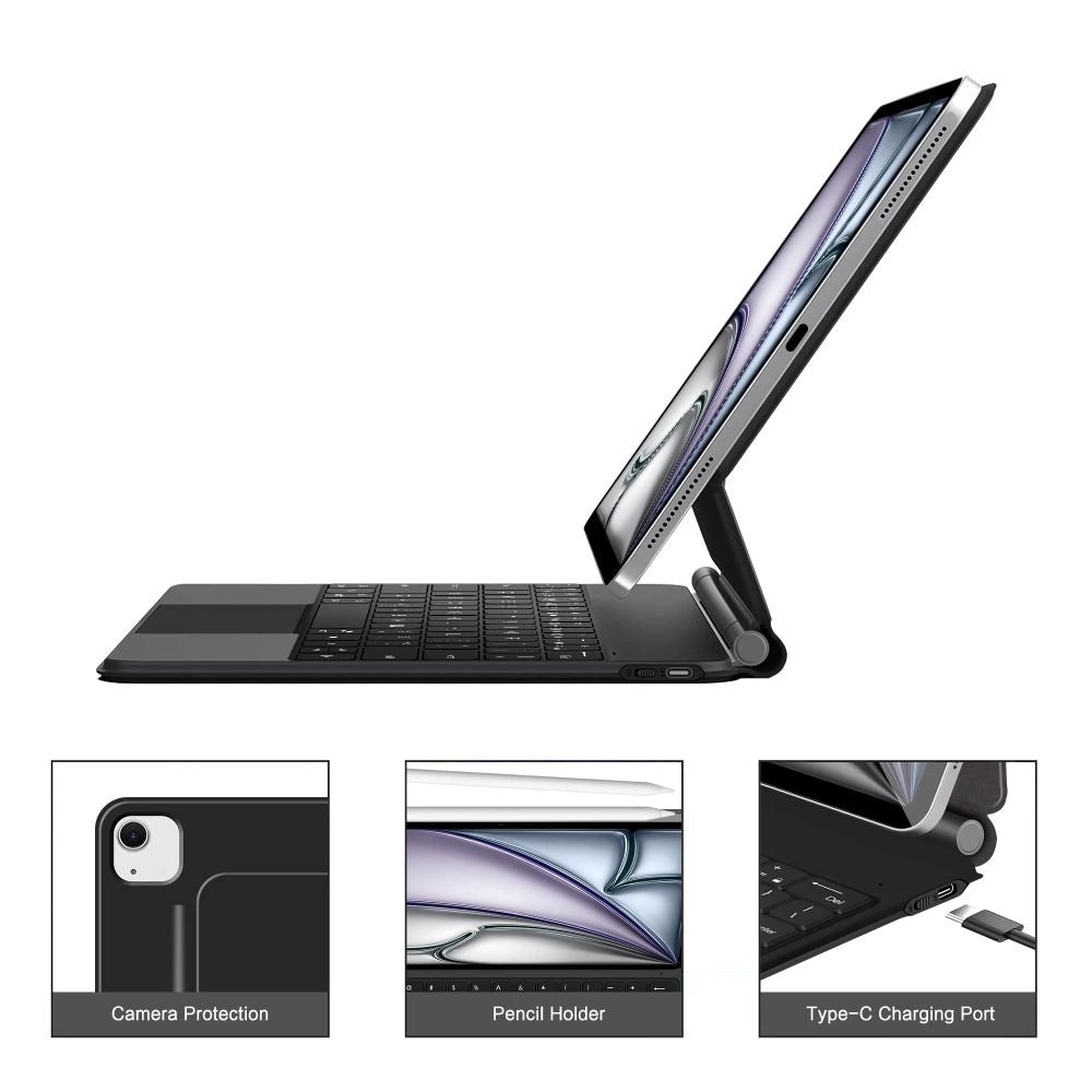 Tech-Protect Smartcase Magnetic with Keyboard for iPad Pro 12.9” 2020 / 2021 / 2022 / iPad Air 13” 2024 / 2025 - Black_7