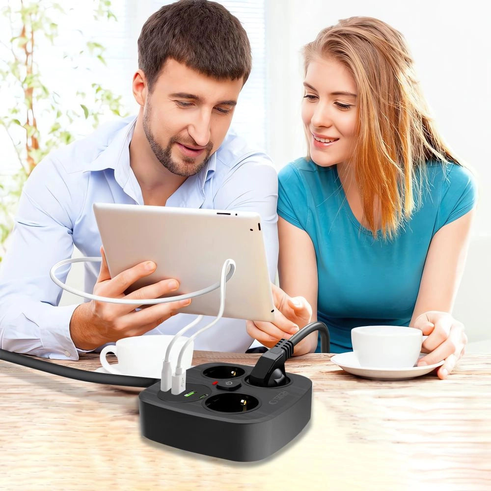 Tech-Protect PCS3X4 power strip, 3 sockets, 2xUSB-A, 2xUSB-C 200 cm - black_5