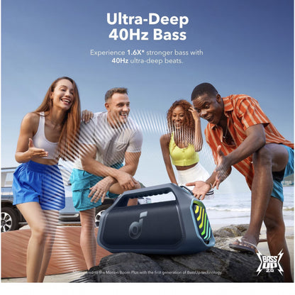 Coluna Bluetooth Anker SoundCore Boom 2 Plus 140W RGB Waterproof Azul