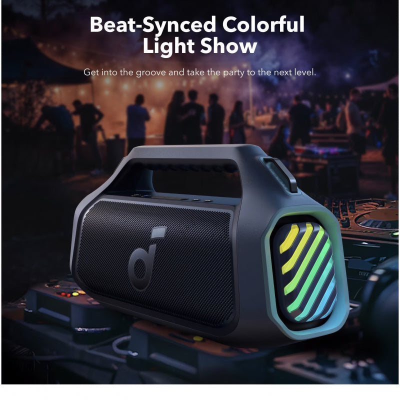 Coluna Bluetooth Anker SoundCore Boom 2 Plus 140W RGB Waterproof Azul