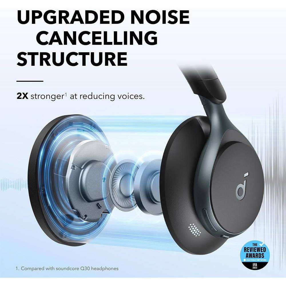 Soundcore Space One Auriculares Inalâmbricos e Alâmbricos Diadema Bluetooth Preto para Chamadas/Música