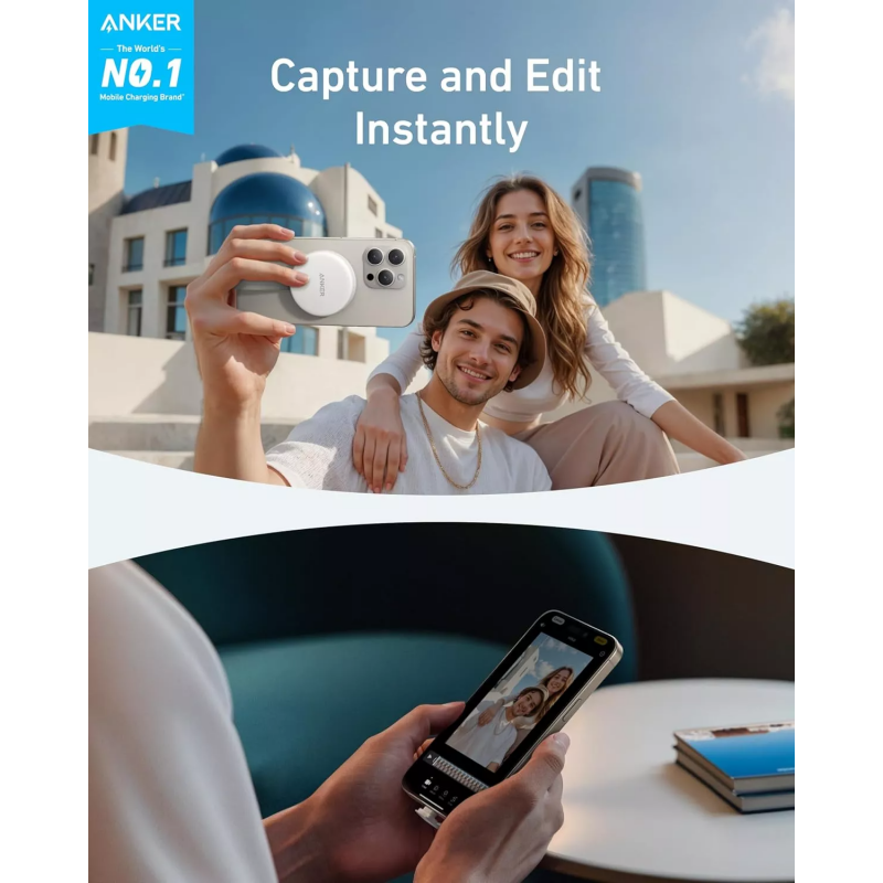 Leitor de Cartões USB-C Anker MagGo SD microSD Branco
