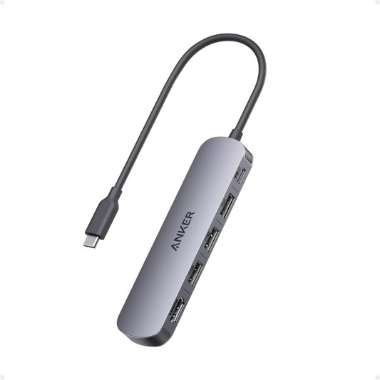 Hub USB-C Anker 5 em 1 HDMI 4K USB-A PD 90W Cinzento
