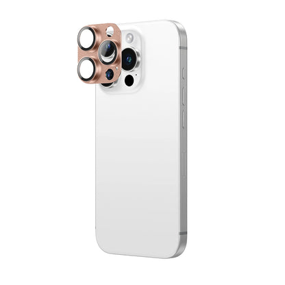 AmazingThing Aviation-Grade Alloy Tempered Glass Lens for iPhone 16 Pro / 16 Pro Max Camera Lens - Rose Gold_2